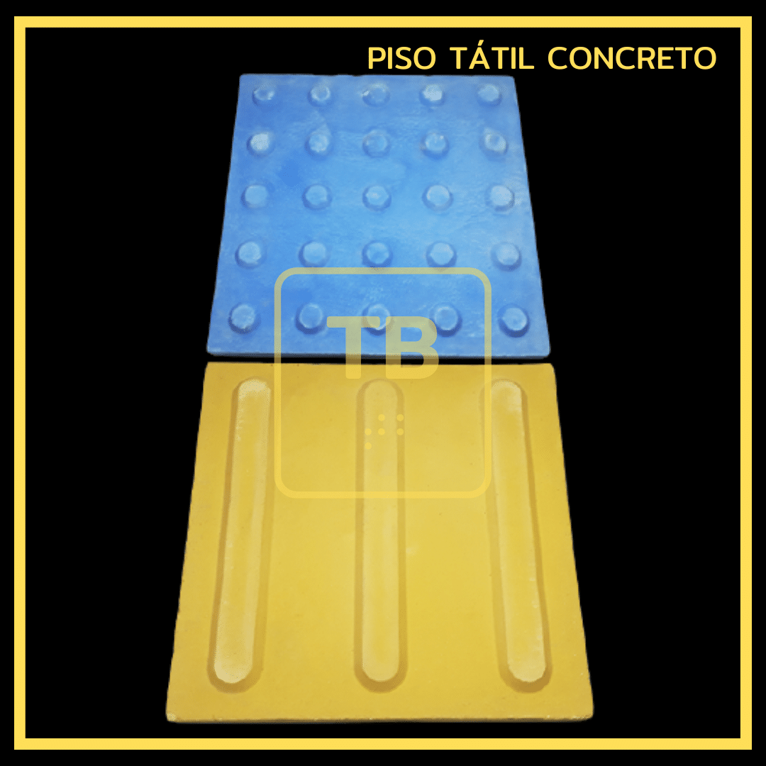 PISO TÁTIL EM CONCRETO LADRILHO