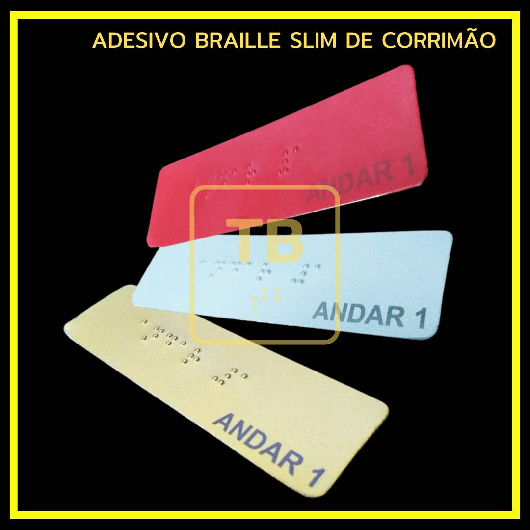 PLACA DE CORRIMÃO BRAILLE SLIM